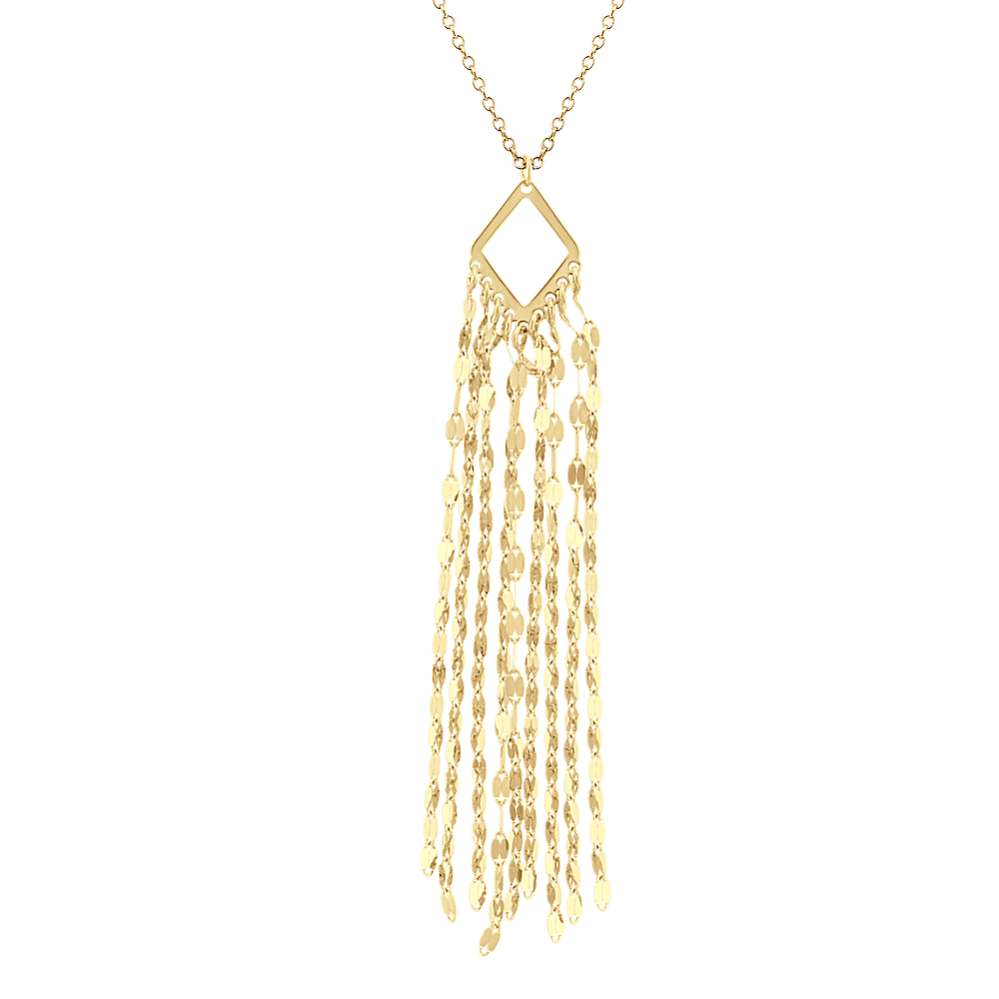 Dangle Tassel Pendant in 14k Yellow Gold (18'')