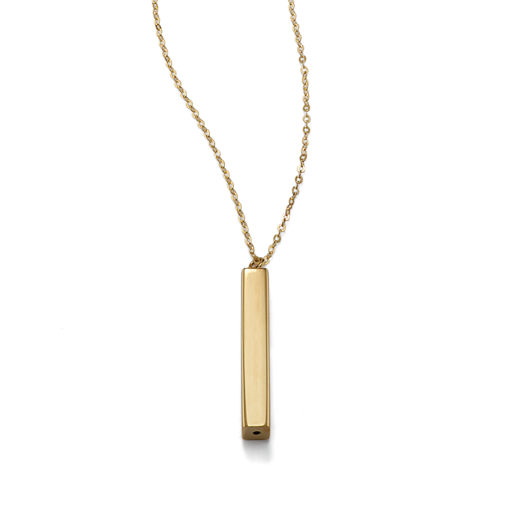 White gold store vertical bar pendant