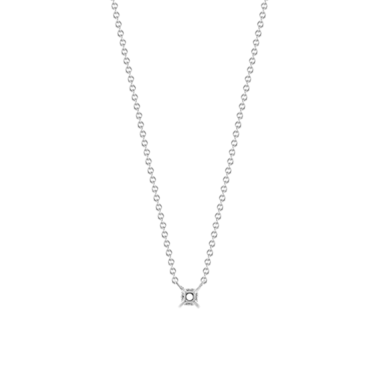 Natural Diamond Accent Pendant for Round Gemstone (18 in)