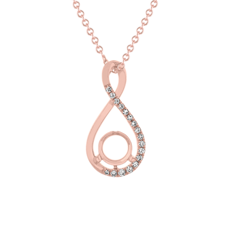 Natural Diamond Accented Infinity Pendant (18 in)