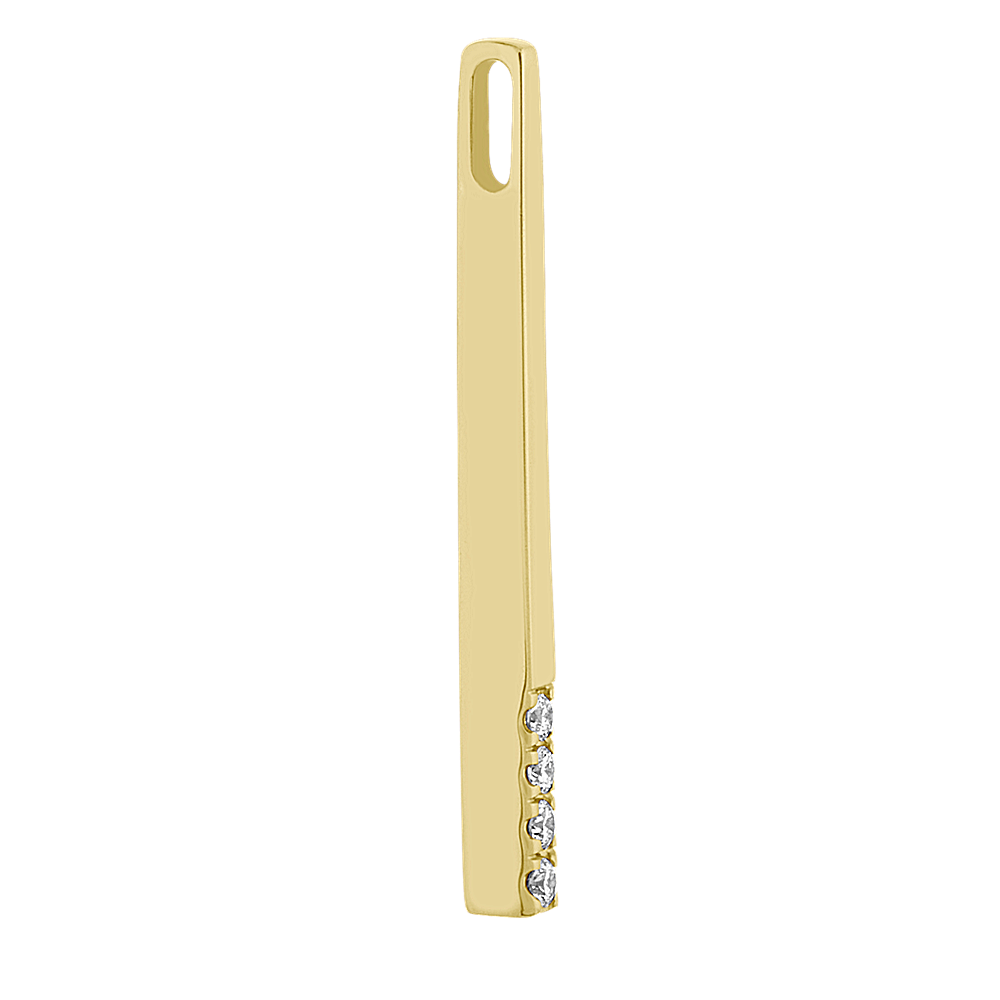 Diamond Bar Charm in 14k Yellow Gold