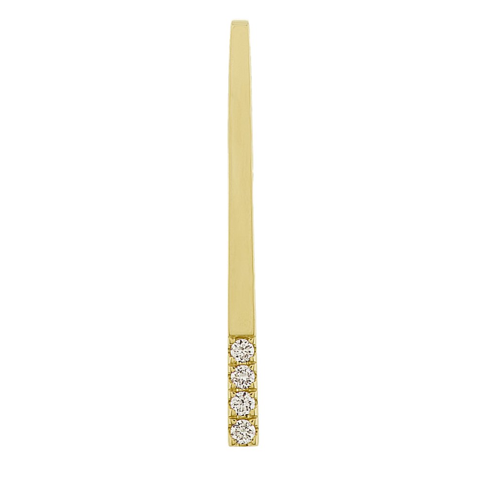 Diamond Bar Charm in 14k Yellow Gold