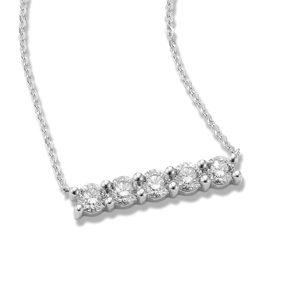 Priya Natural Diamond Bar Necklace in 14K White Gold (18 in)