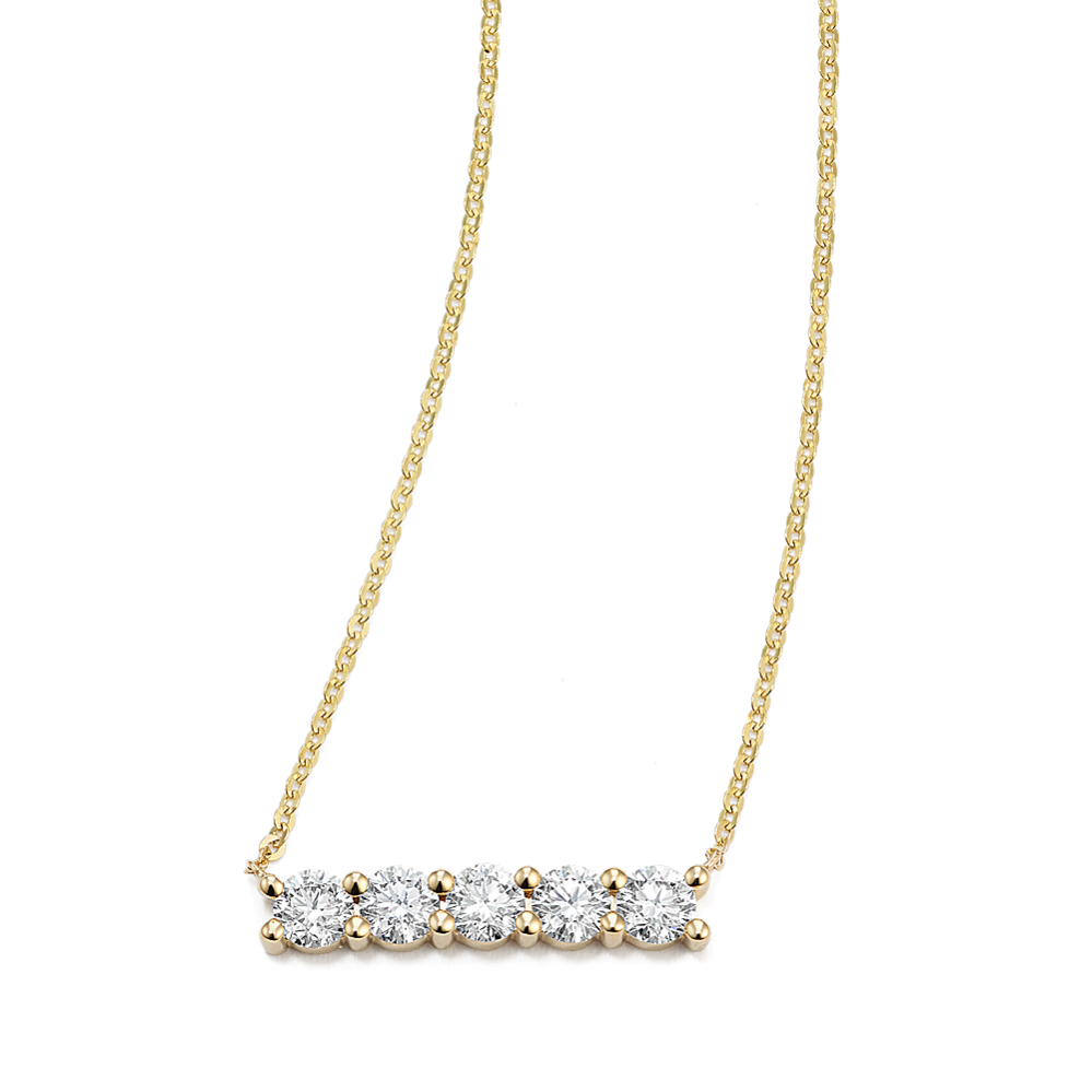 Five-Stone Diamond Bar Necklace