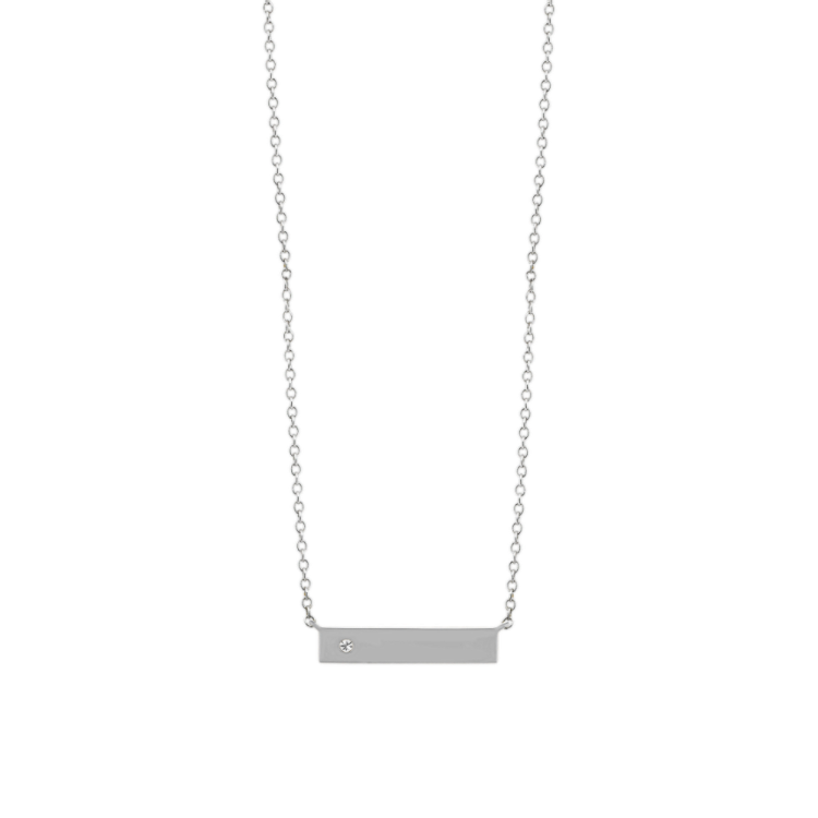 Abigail Diamond Bar Necklace in 14K White Gold (18 in)