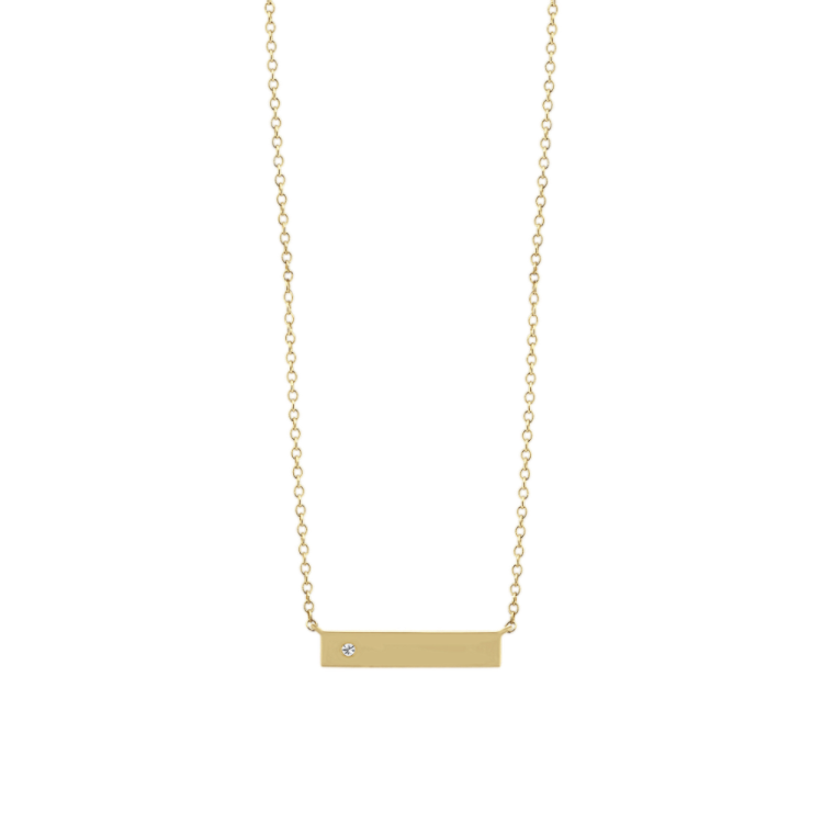 Abigail Diamond Bar Necklace in 14K Yellow Gold (18 in)