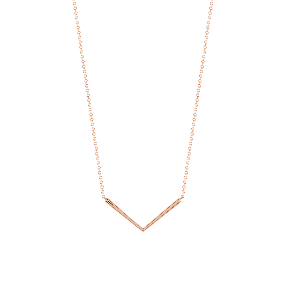 Diamond Chevron Bar Necklace (18 in)