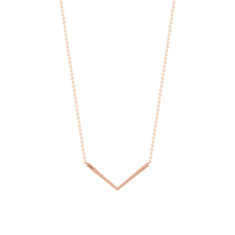 Natural Diamond Chevron Bar Necklace (18 in)