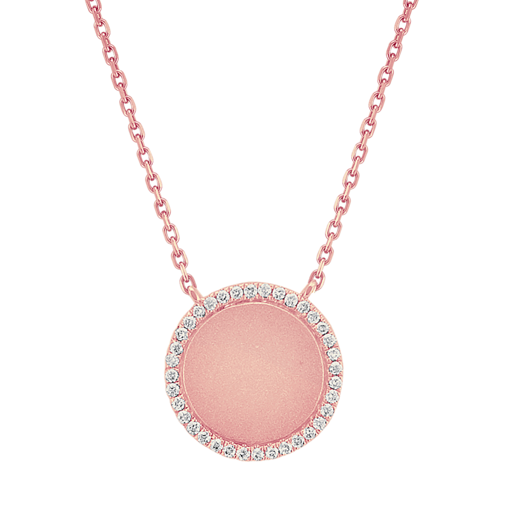 Diamond Circle Necklace in 14k Rose Gold (18 in.)