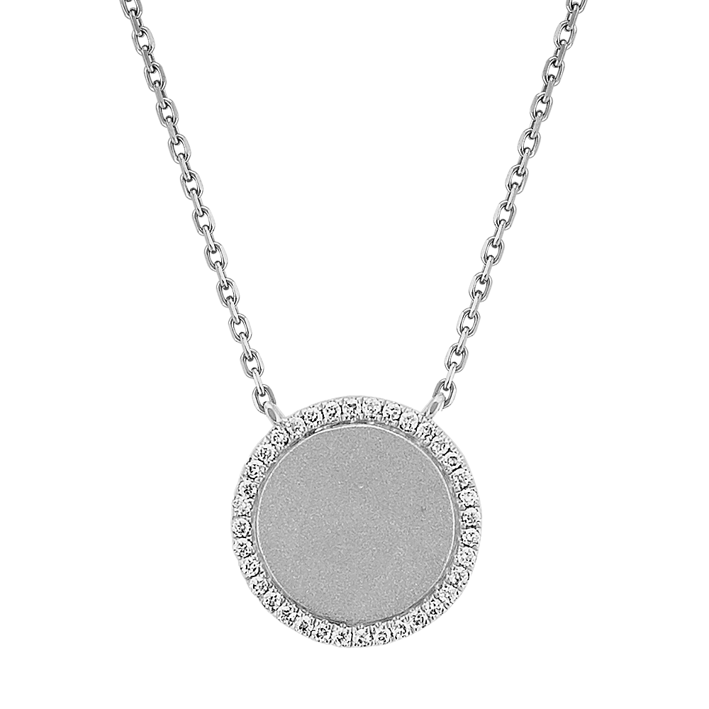 Diamond Circle Necklace in 14k White Gold (18 in)