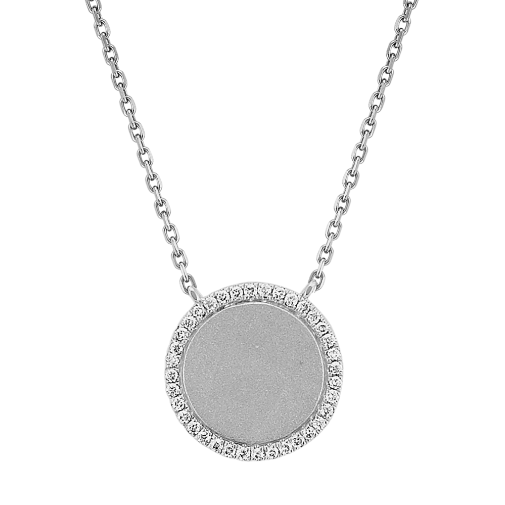 Diamond Circle Necklace in 14k White Gold (18'')