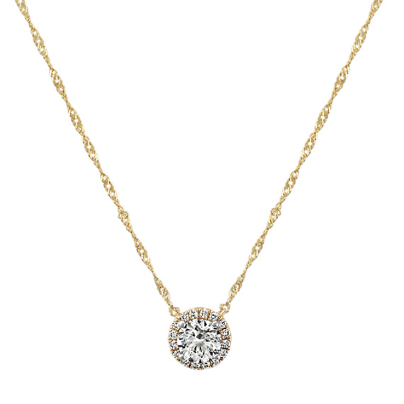 Diamond Circle Necklace in 14k White Gold (18 in) | Shane Co.