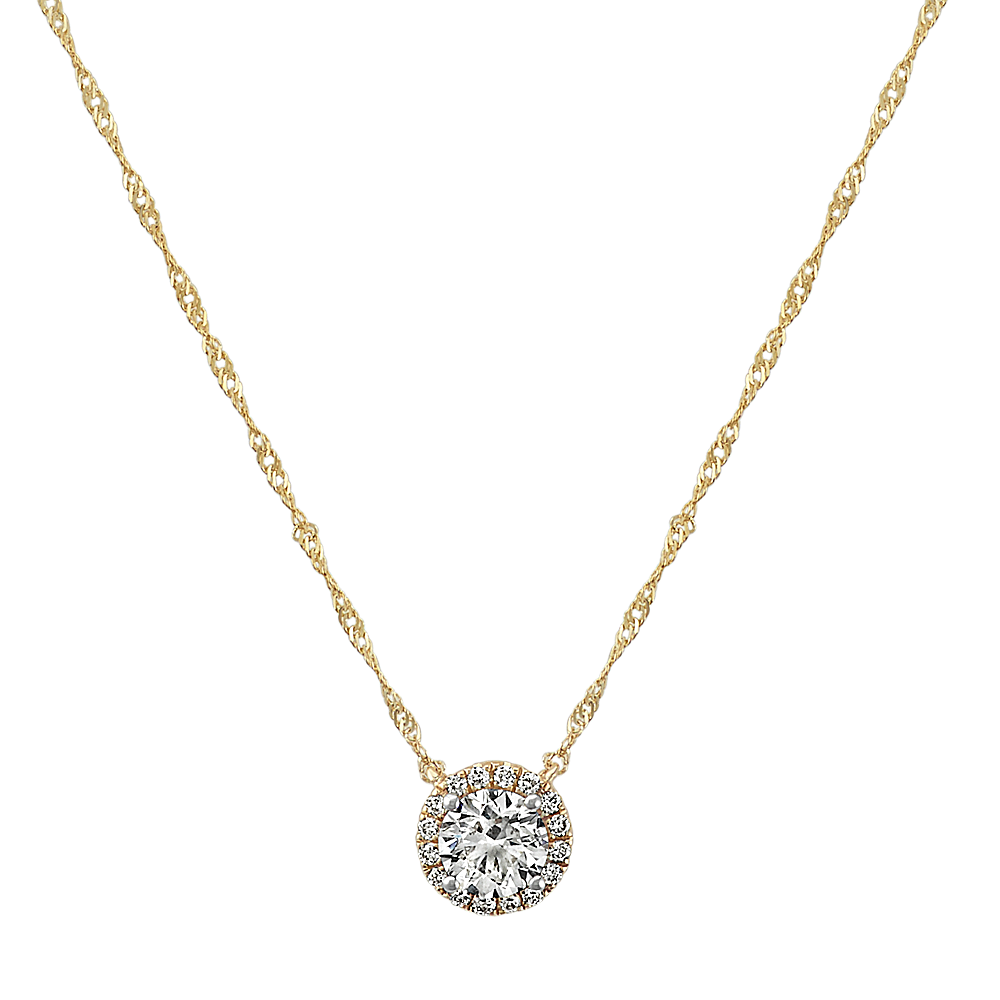 Diamond Circle Necklace In 14k Yellow Gold 18 In Shane Co 8313