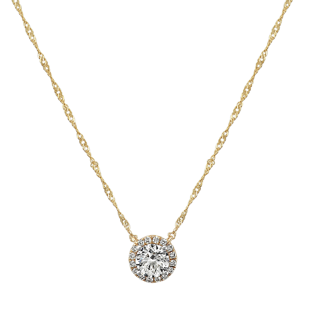 Diamond Circle Necklace in 14k Yellow Gold (18'')