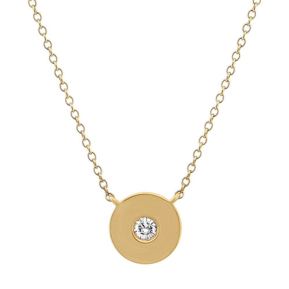 Diamond Circle Necklace in 14k Yellow Gold (18 in)