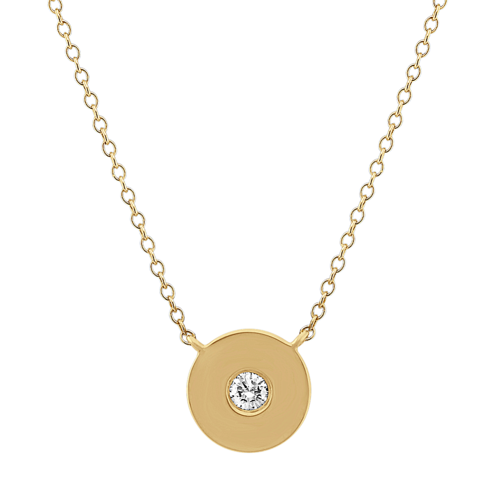 Diamond Circle Necklace in 14k Yellow Gold (18'')