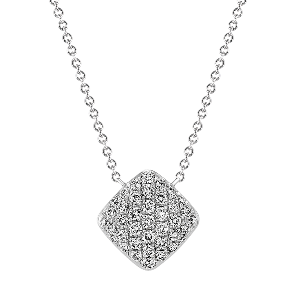 Diamond Cluster Necklace in 14k White Gold (18 in)