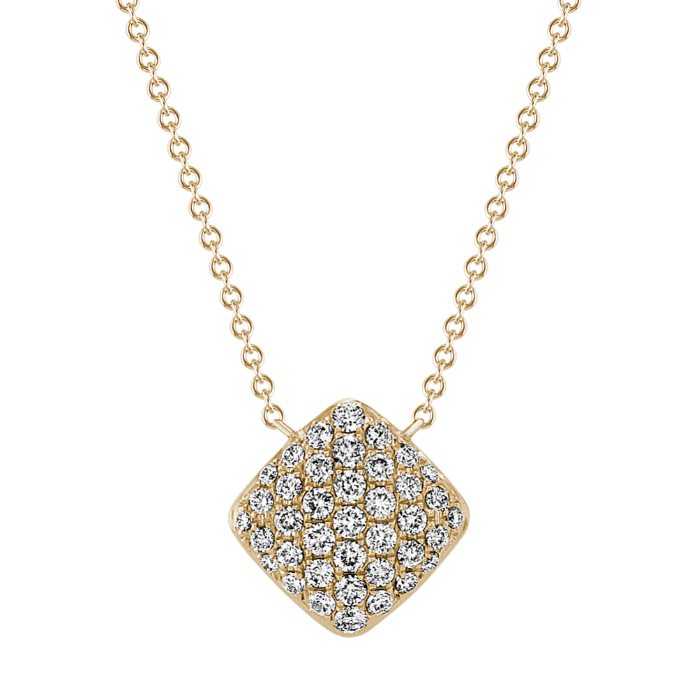 Diamond Cluster Necklace in 14k Yellow Gold (18 in)