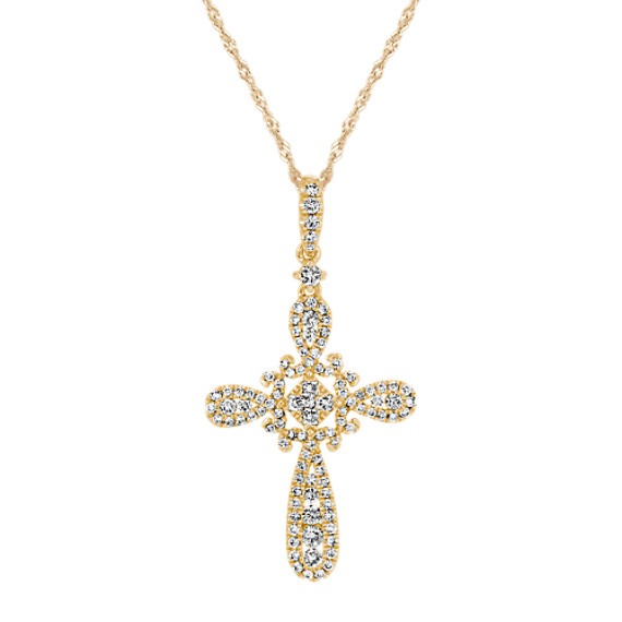 Diamond Cross Pendant In 14k Yellow Gold 20 Shane Co - 14k Yellow Gold Cross Pendant Diamond Cross Pendant In 14k Yellow Gold 20 Shane Co - 14k Yellow Gold Cross Pendant