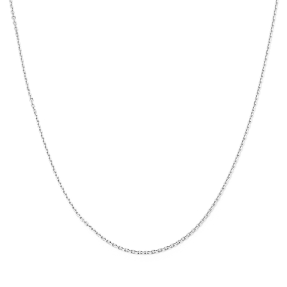 24'' 14K White Gold Diamond-Cut Cable Chain (1mm)