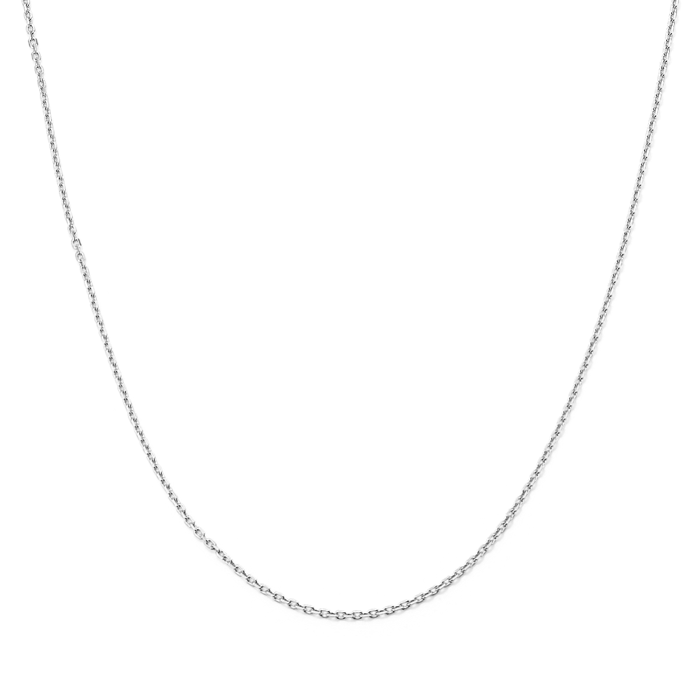 24'' 14K White Gold Diamond-Cut Cable Chain (1mm)