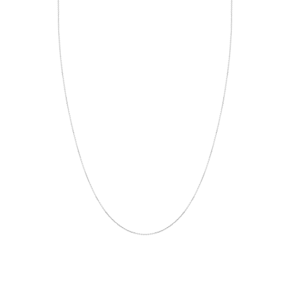 Natural Diamond Cut Cable Chain in 14k White Gold (24 in)