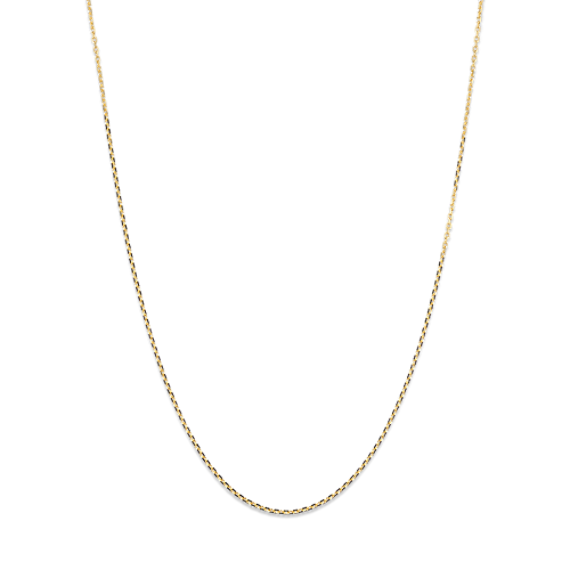 24'' 14K Yellow Gold Diamond-Cut Cable Chain (1mm)