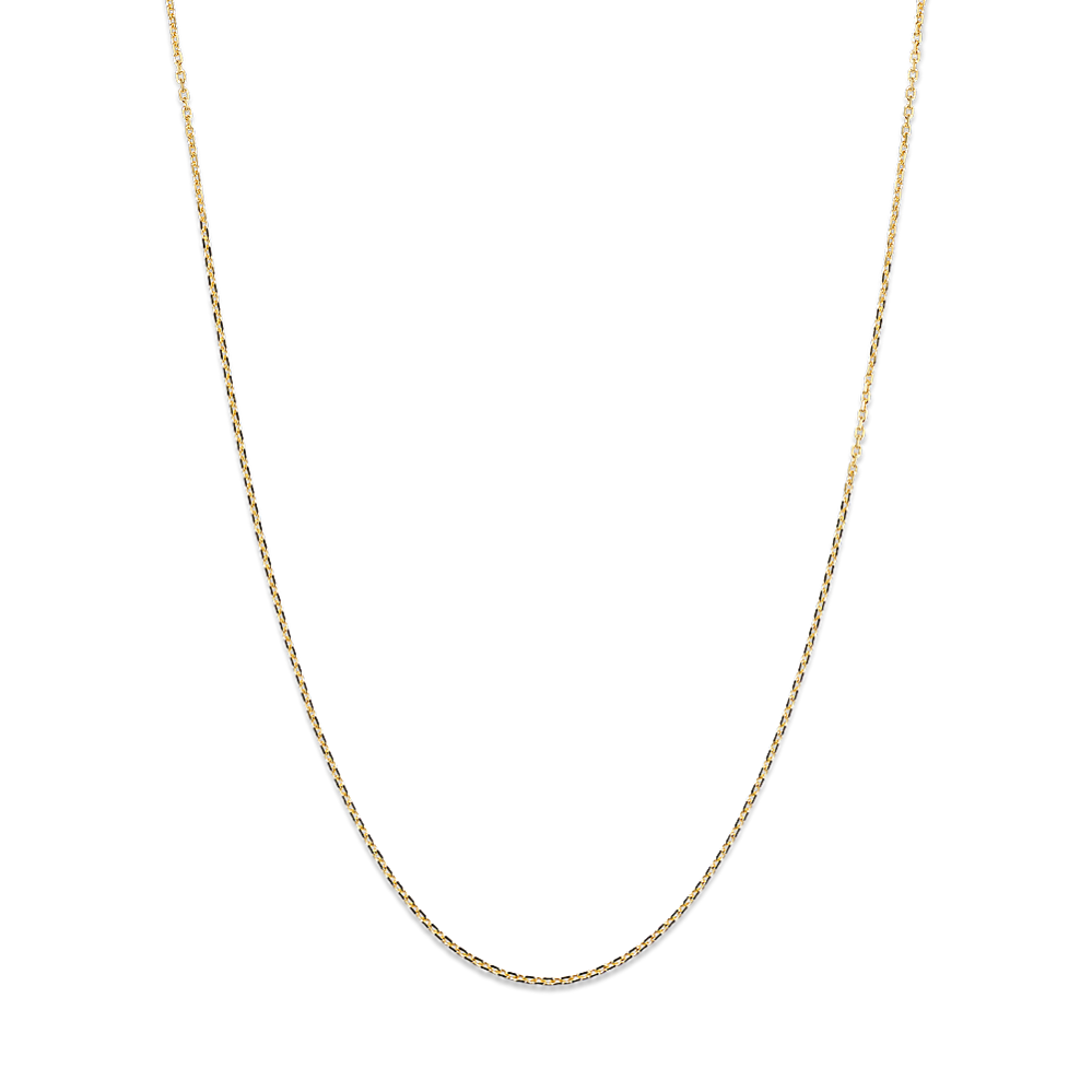 24'' 14K Yellow Gold Diamond-Cut Cable Chain (1mm)