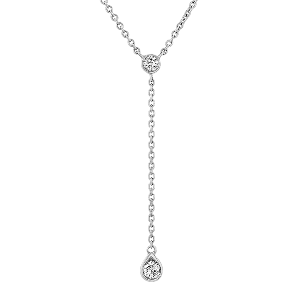 Diamond Dangle Necklace in 14k White Gold (18'')