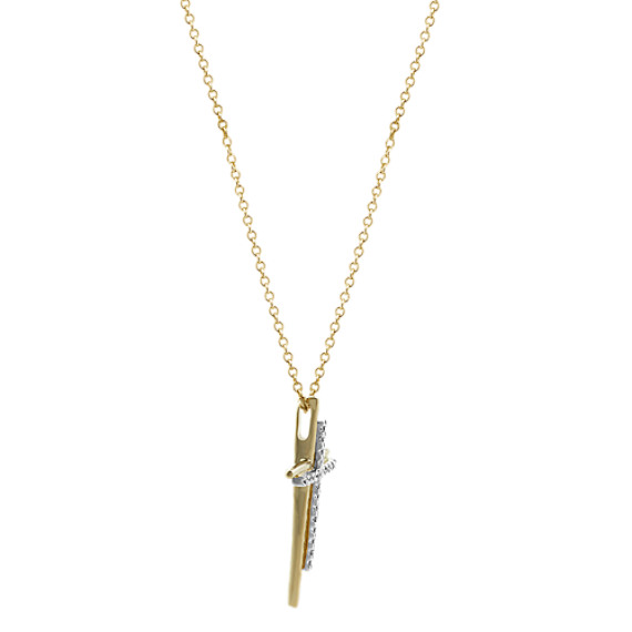 Diamond Double Cross Pendant In 14k Yellow Gold 22 Shane Co - Double Cross Pendant Diamond Double Cross Pendant In 14k Yellow Gold 22 Shane Co - Double Cross Pendant