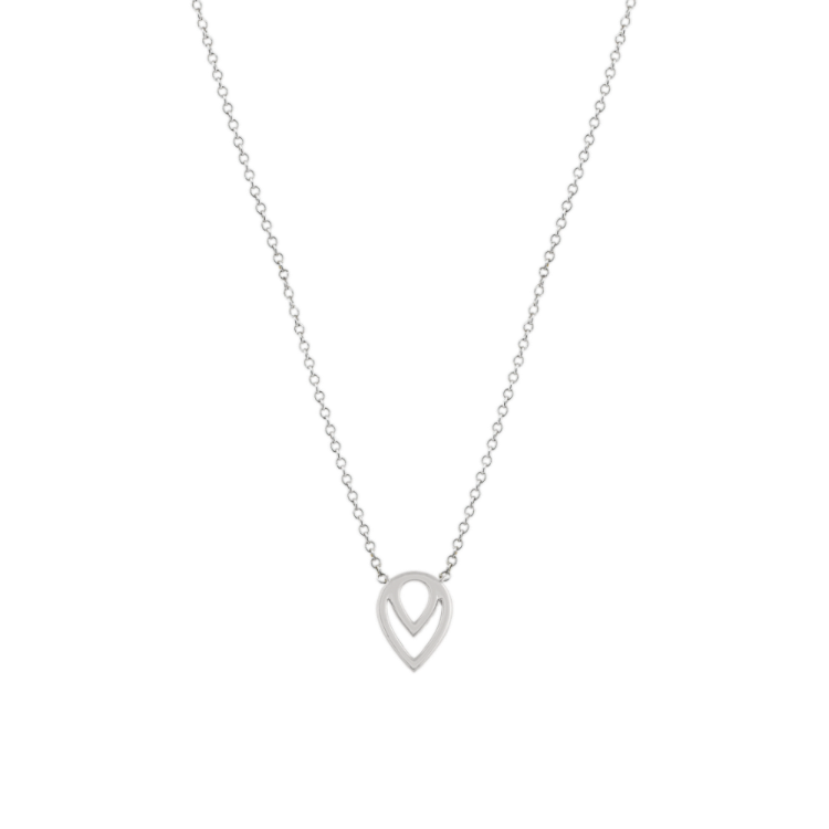 Natural Diamond Double Tear-Drop Necklace (18 in)