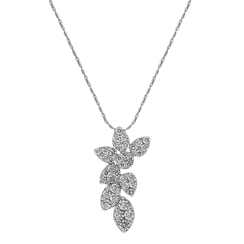 Diamond Floral Cluster Pendant (22'')