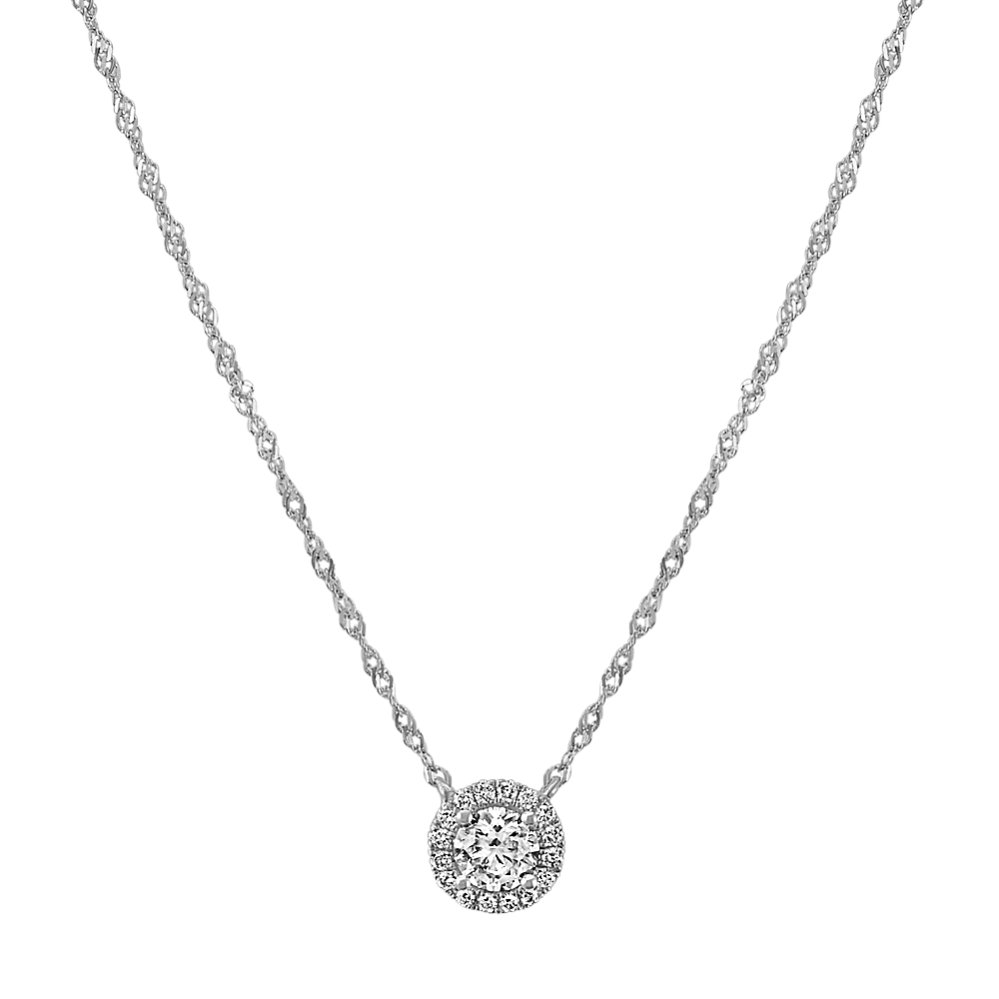 Diamond Halo Necklace (18 in)