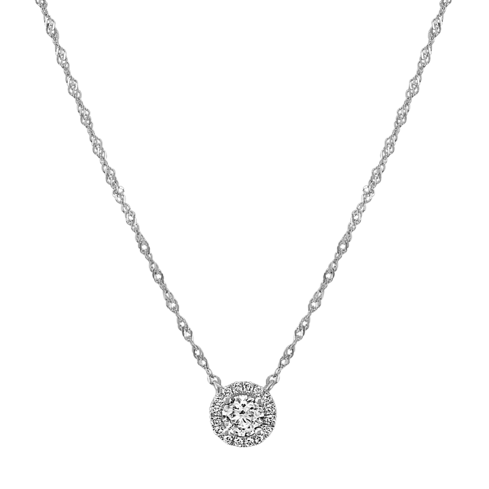 Diamond Halo Necklace (18'')