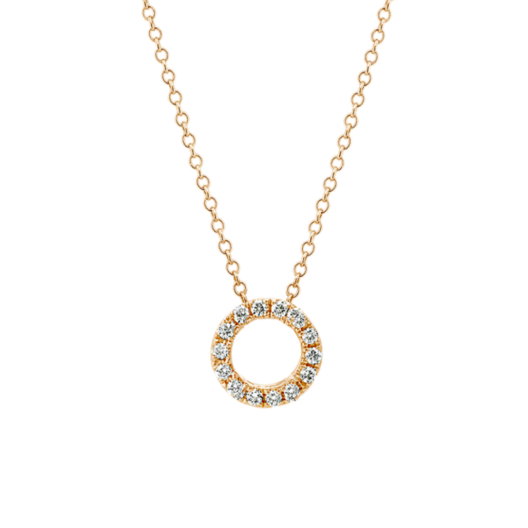Natural Diamond Halo Pendant in 14k Yellow Gold (22 in)