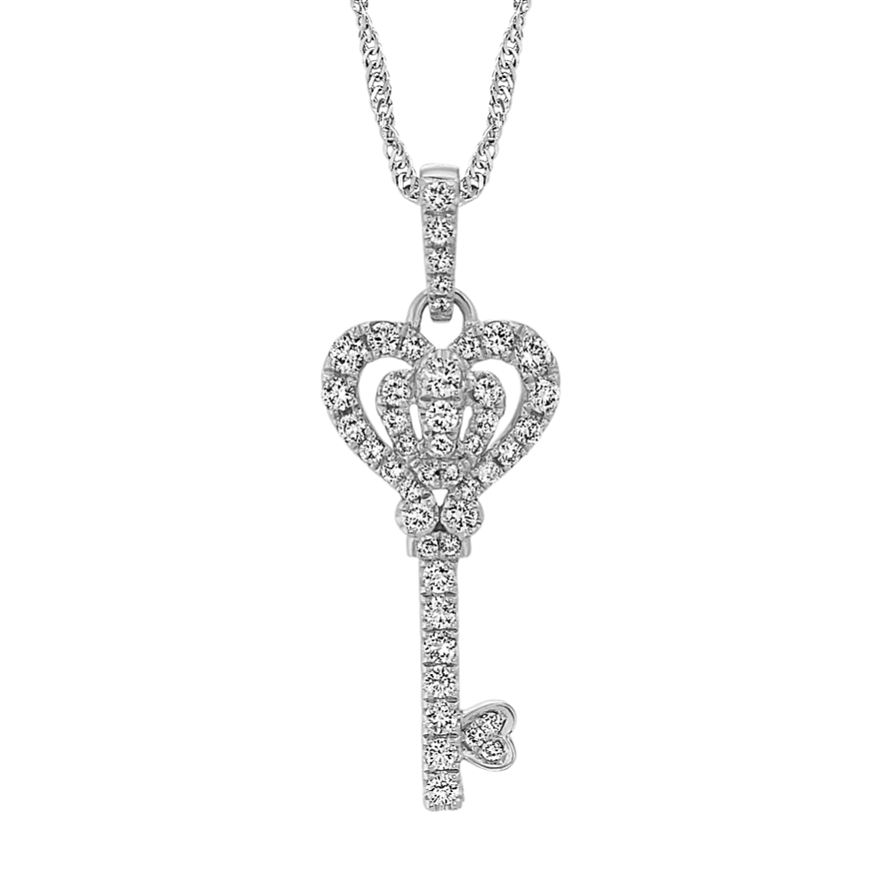 Diamond Heart Key Pendant (18 in)