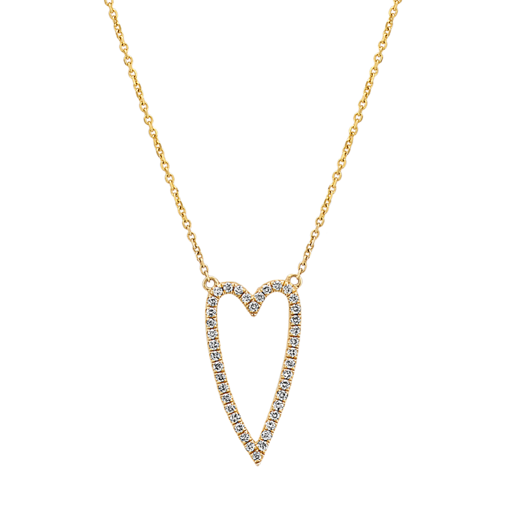 Diamond Heart Necklace in 14k Yellow Gold (18 in.)