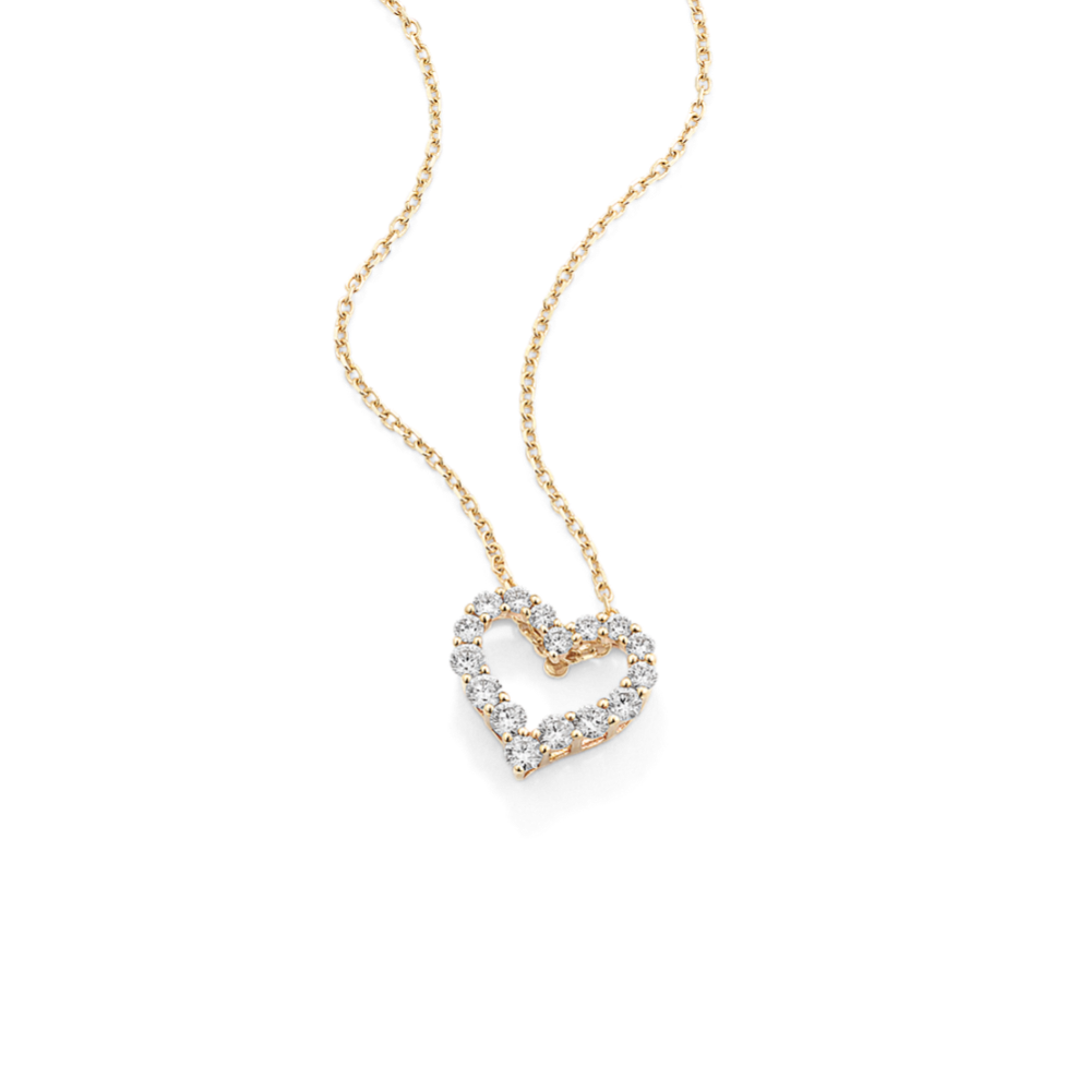 Diamond heart deals necklace white gold