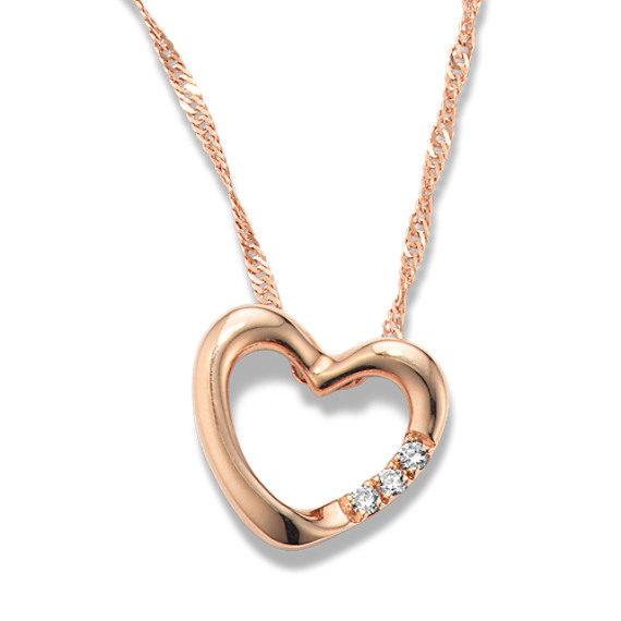 Diamond Heart Pendant In Rose Gold In Shane Co