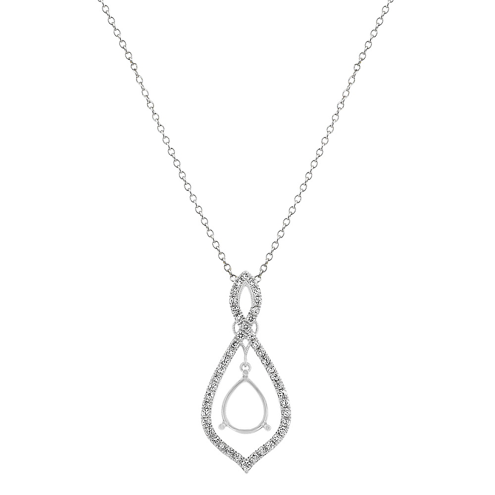 Diamond Infinity Pendant for Pear Gemstone (24 in) | Shane Co.