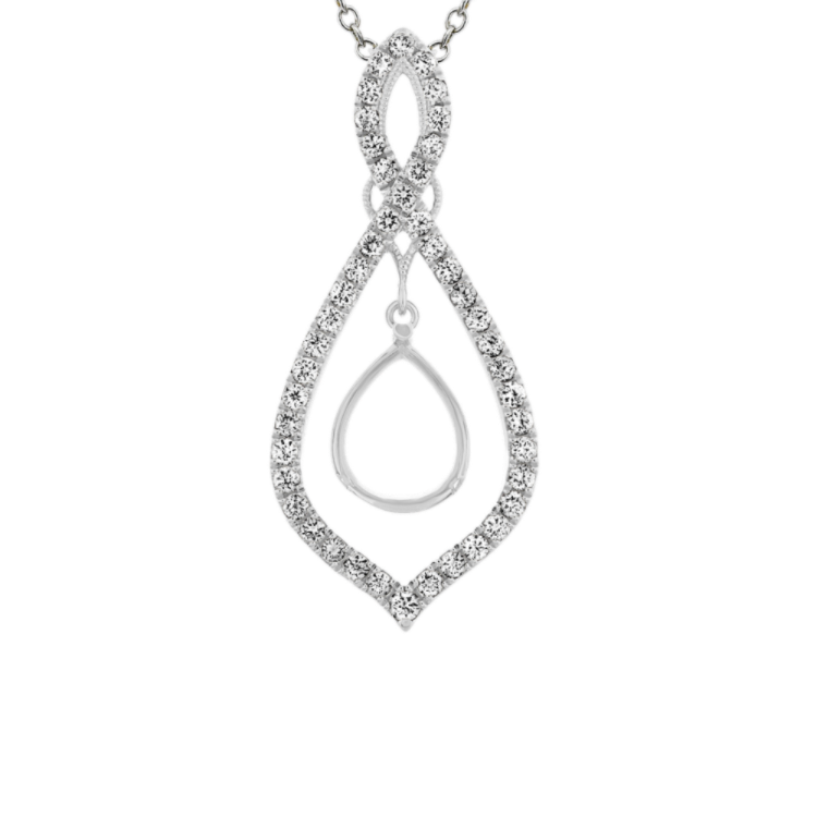 Natural Diamond Infinity Pendant for Pear Gemstone (24 in)