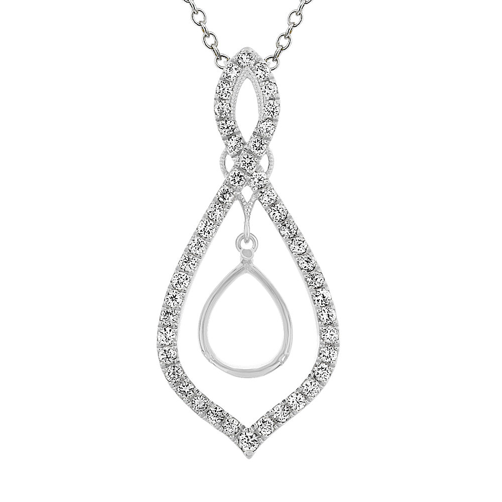 Diamond Infinity Pendant for Pear Gemstone (24 in) | Shane Co.