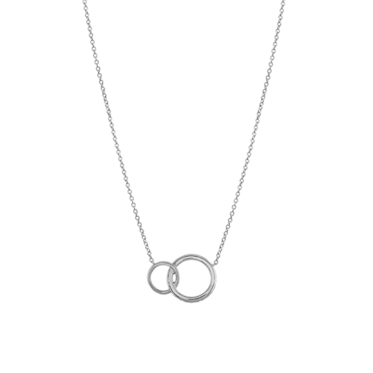 Yuma Natural Diamond Intertwined Circle Necklace in 14K White Gold (18 in)