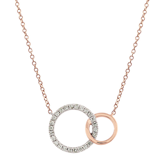 Diamond Intertwined Circle Necklace (18 in)