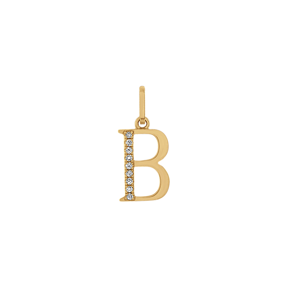 Diamond Accent Letter B Charm