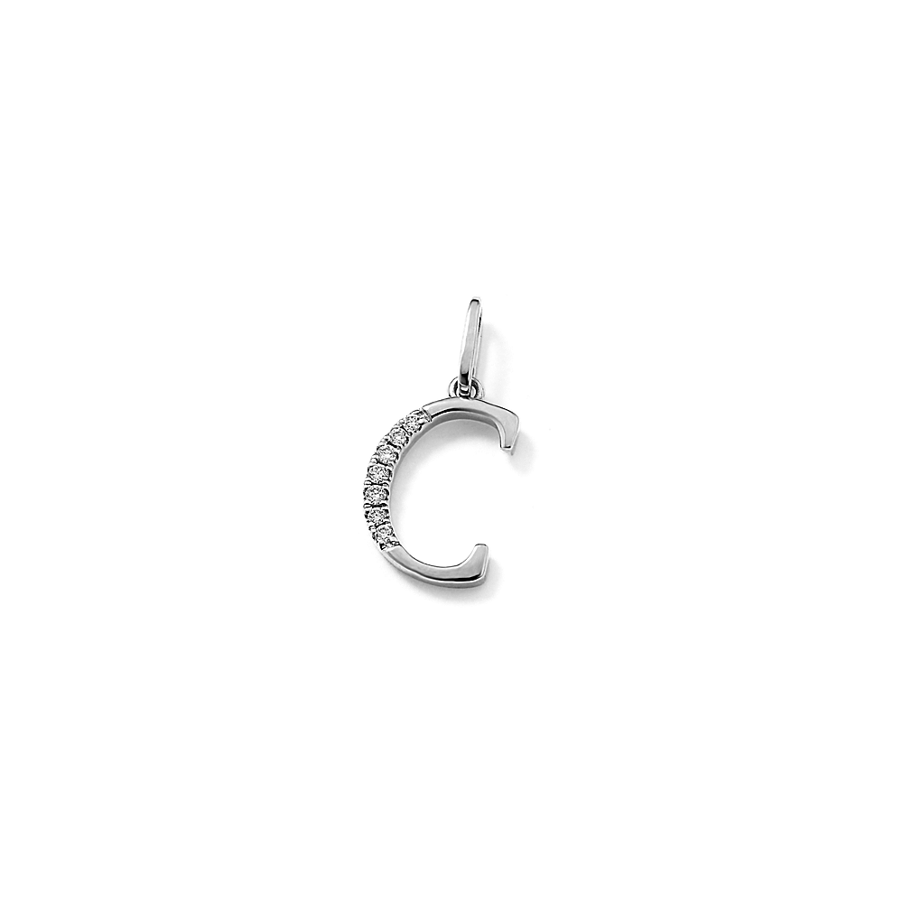 Solid 925 Sterling Silver .03 Cttw Diamond Alphabet Initial Letter