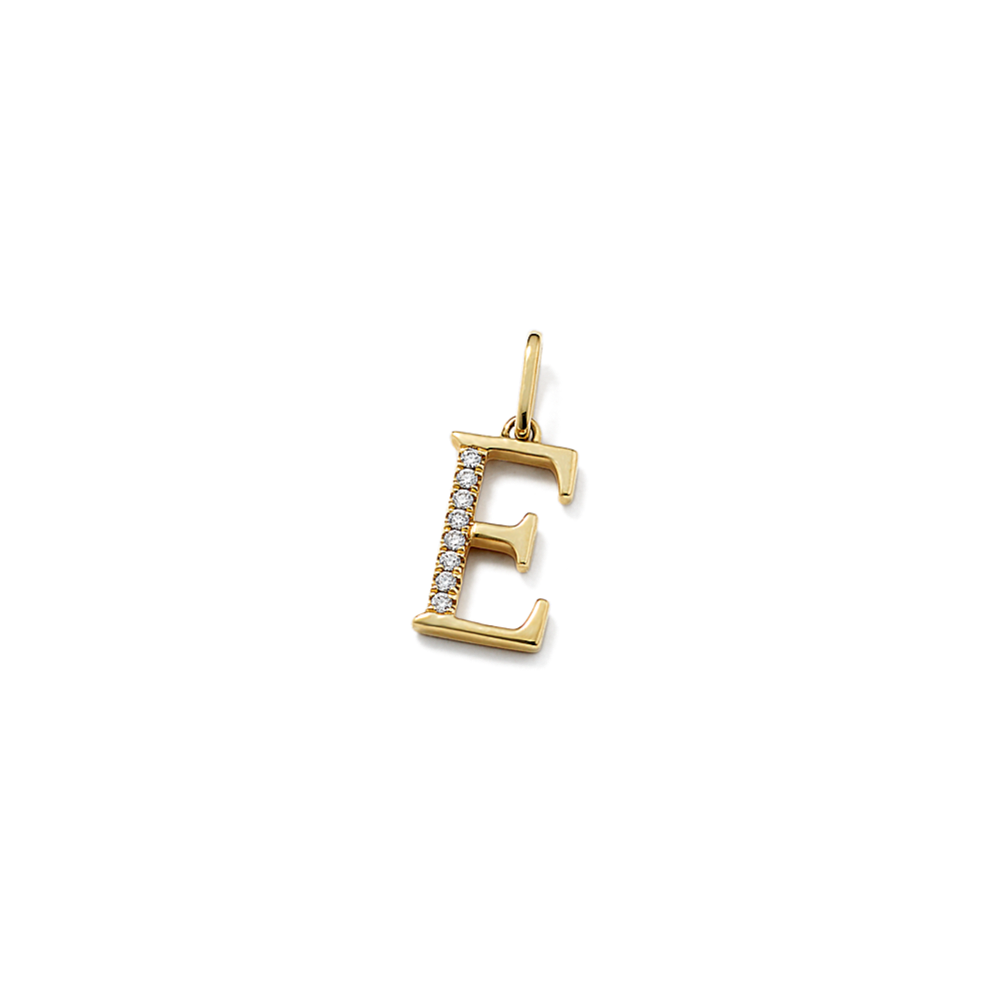 Diamond Accent Letter E Charm
