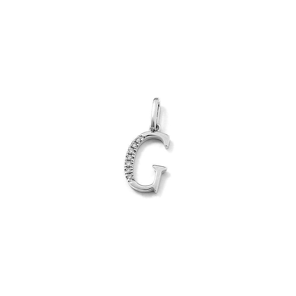 Diamond Letter Charms G / White