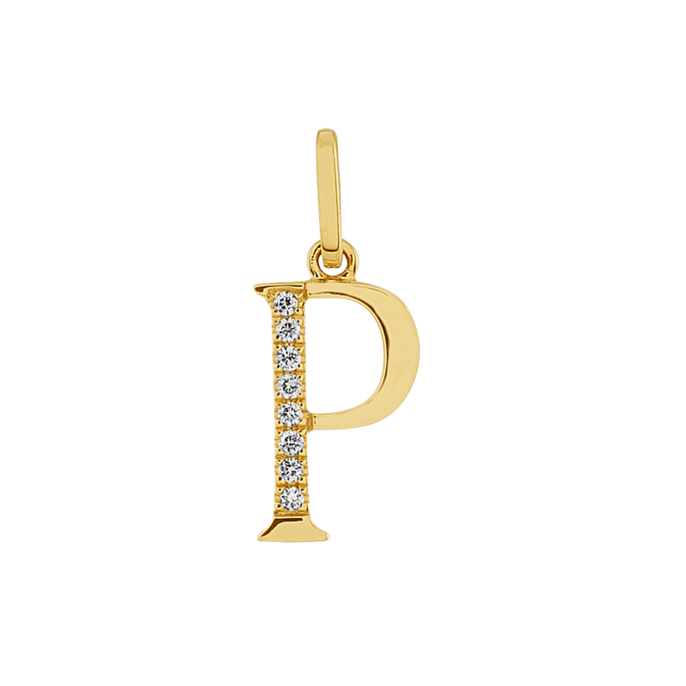 Diamond Accent Letter P Charm