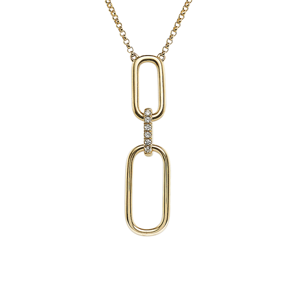 Montreal Natural Diamond Link Chain Necklace in 14K Yellow Gold (18 in)
